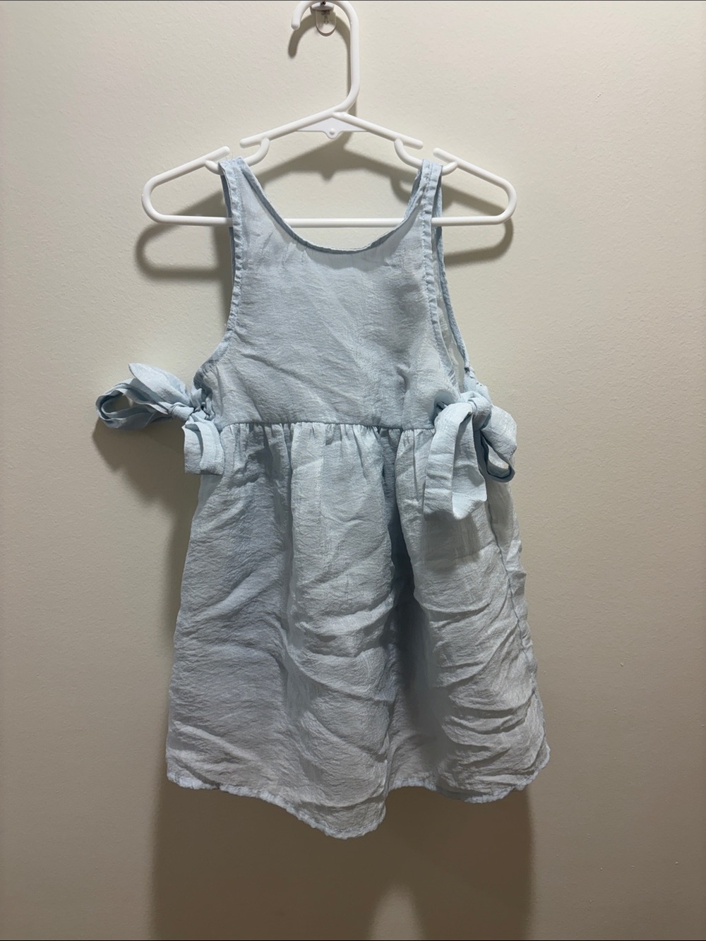 Zara Pale Blue Sleeveless Tie-Back Dress